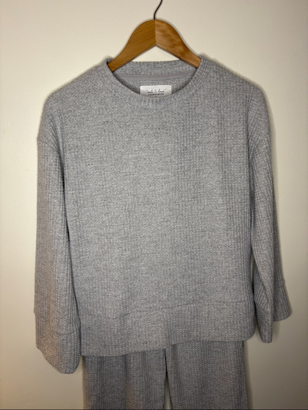 F&F Light Gray Ribbed Pajama Set